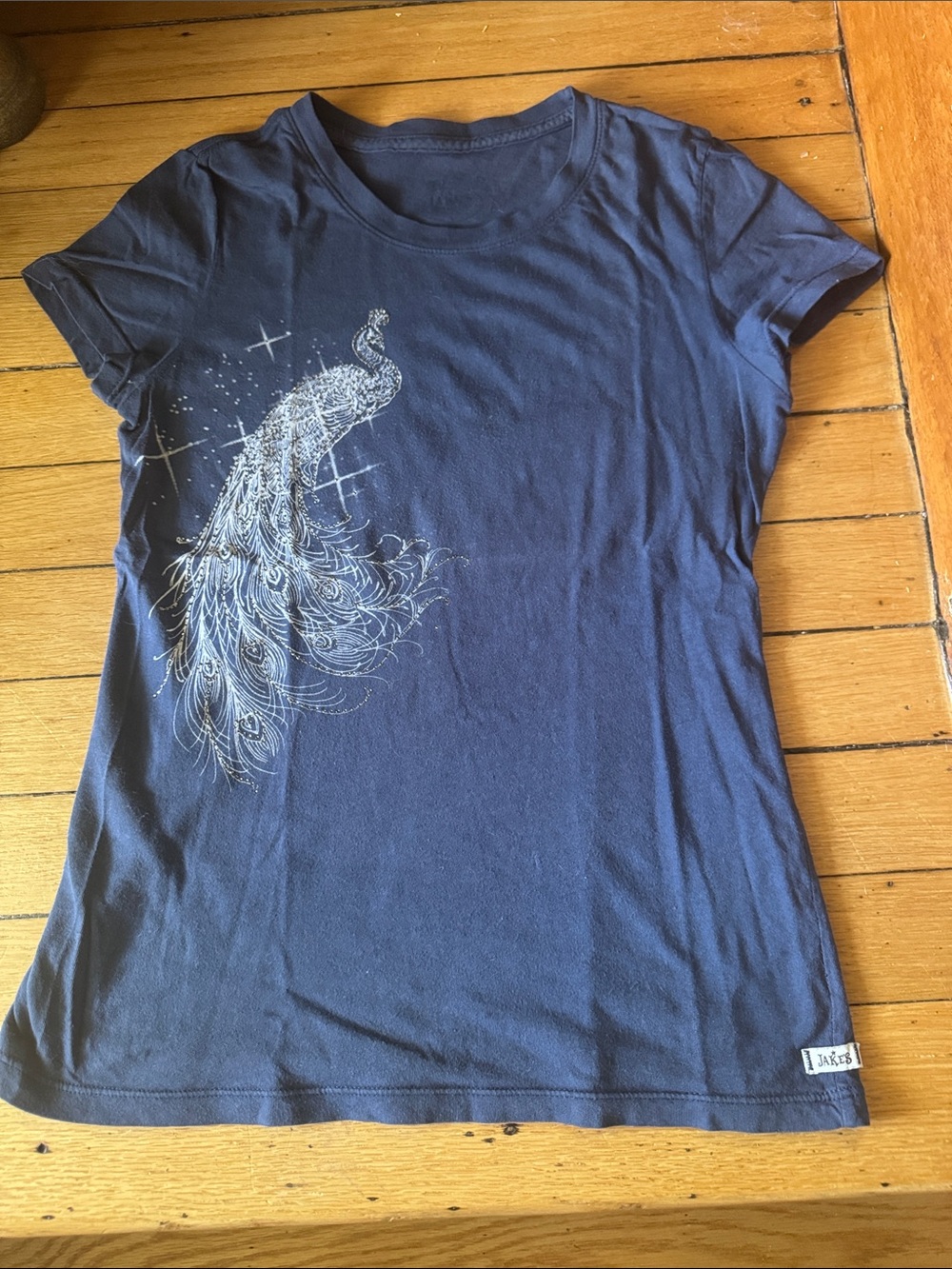 Navy Peacock Graphic Crewneck Tee